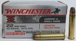 22 Win Mag 40gr Winchester SuperX Varmint and Small Game|
